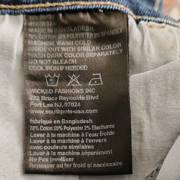 South Pole Blue Skinny Mens 34x32 Jeans Classic Style - Picture 5 of 6